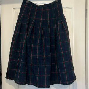Vintage Pendleton Pleated Plaid Wool Skirt